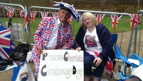 Crowds have already started to build in Sandringham more than six hours before the christening happens