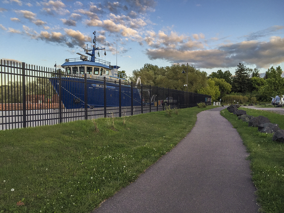 some docks are still in use along the waterfront trail in Ashland WI