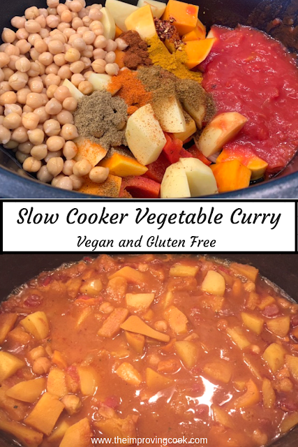Ingredients for Slow Cooker Vegan Curry in the slow cooker