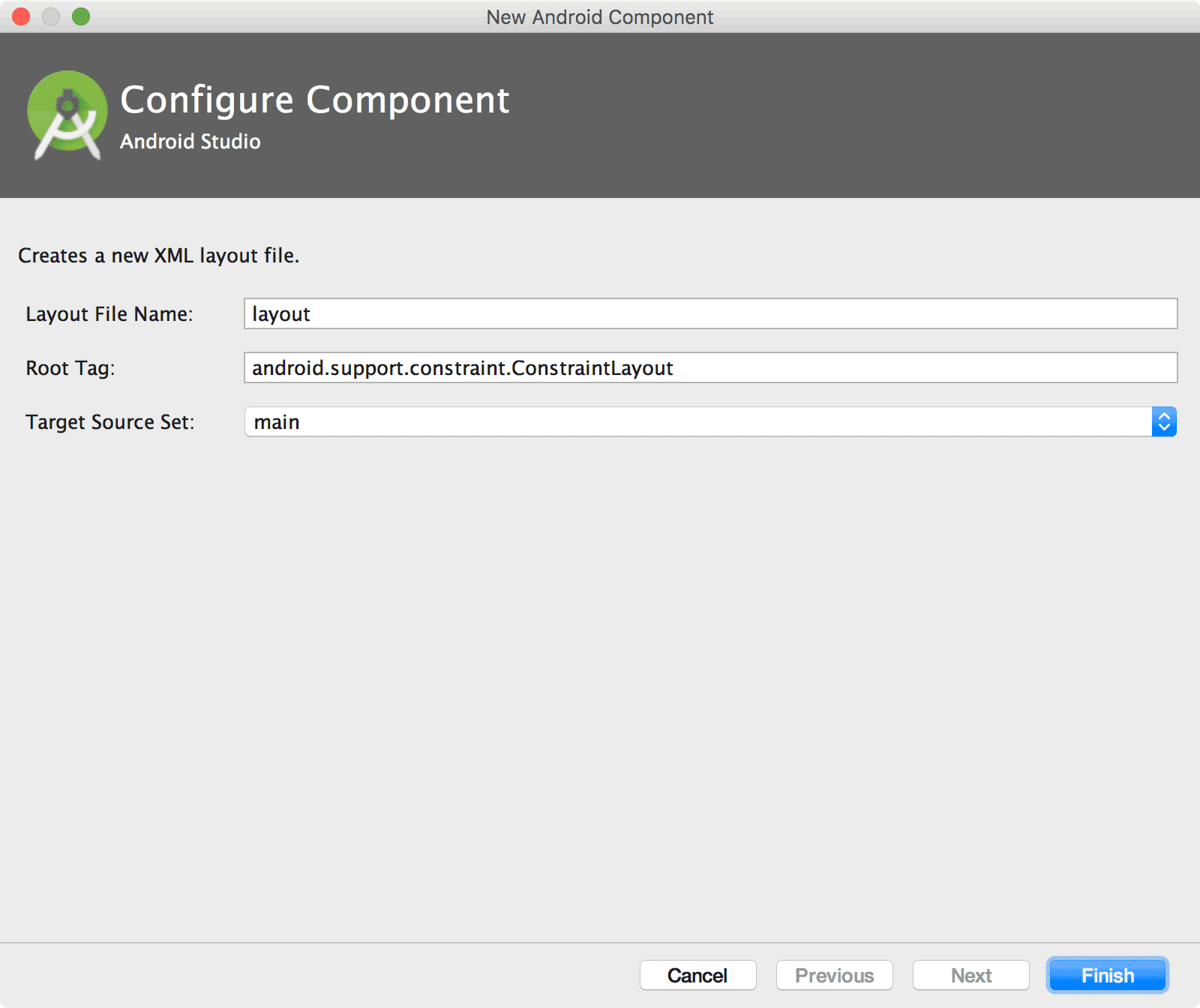 Configuration component. Календарь Android Studio. Root tags Android Studio.