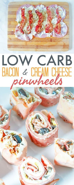 Low Carb Pinwheels with Bacon and Cream Cheese