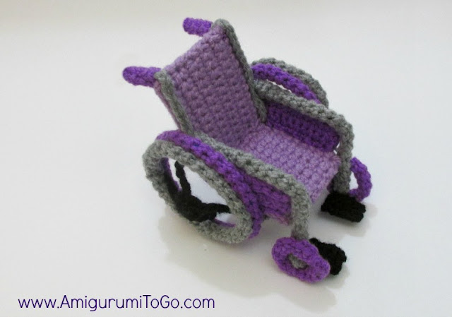 purple crochet wheelchair