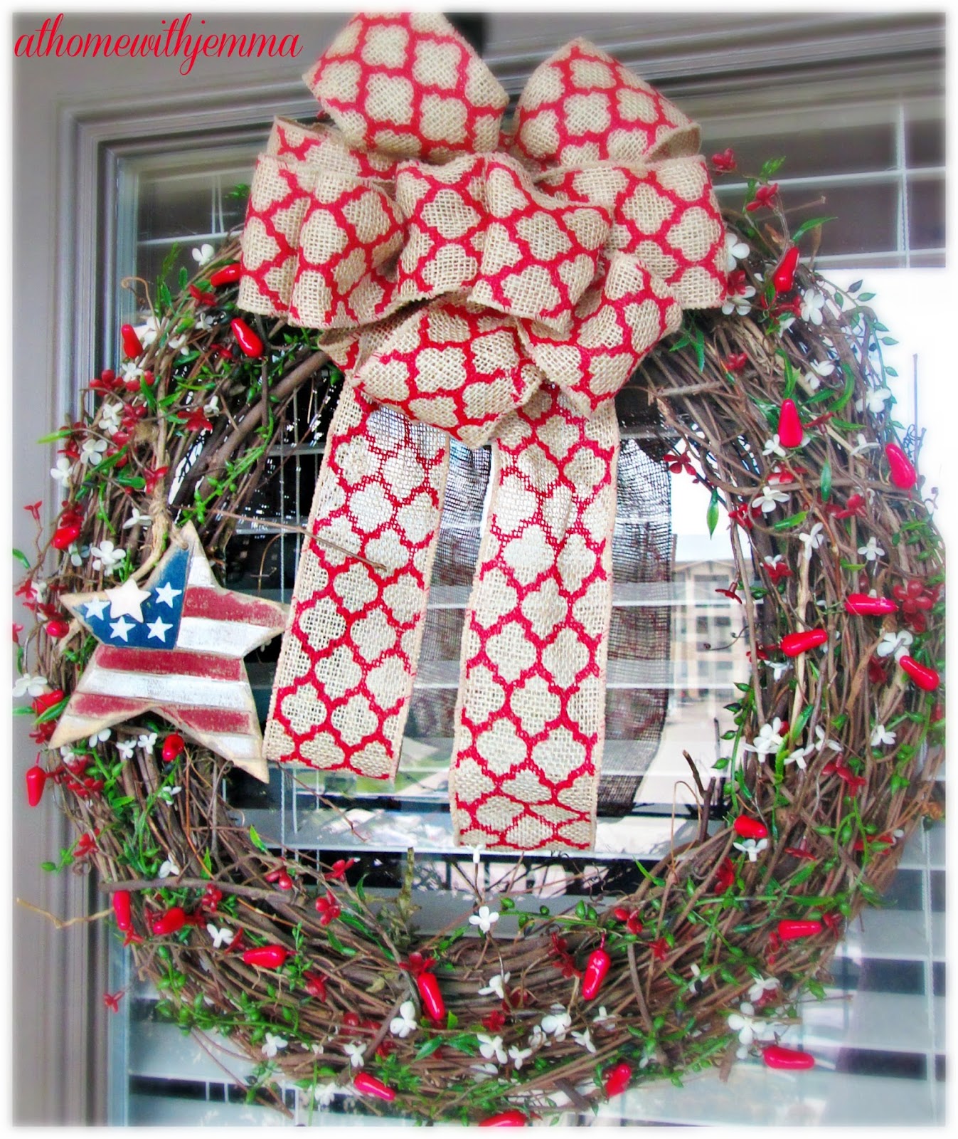 DIY- Patriotic Summer Wreath - At Home with Jemma