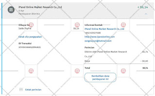 Bukti pembeyaran Survei id.ipanelonline