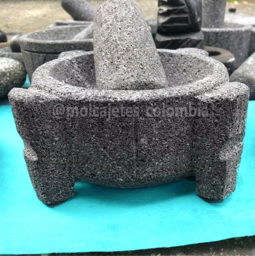 Mortero / Molcajete Tradicional Mexicano Hecho en Piedra Volcánica