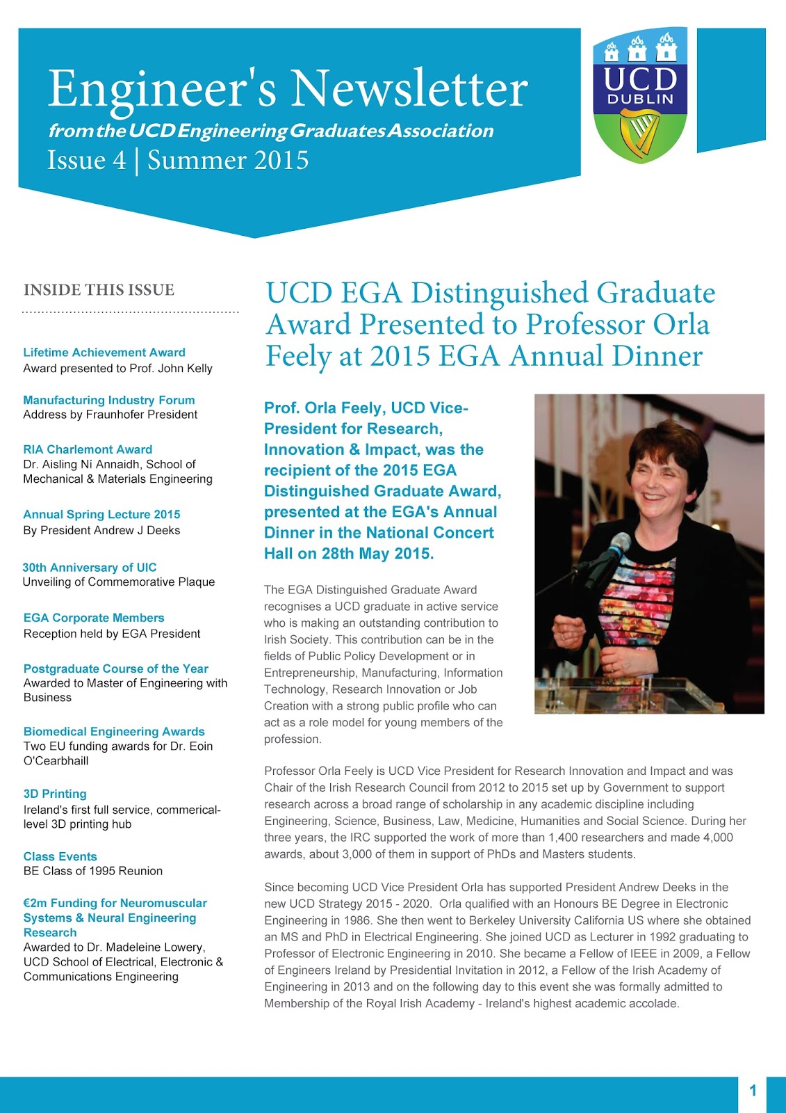 UCD Engineering Graduates Association Presidents's Blog Summer Edition