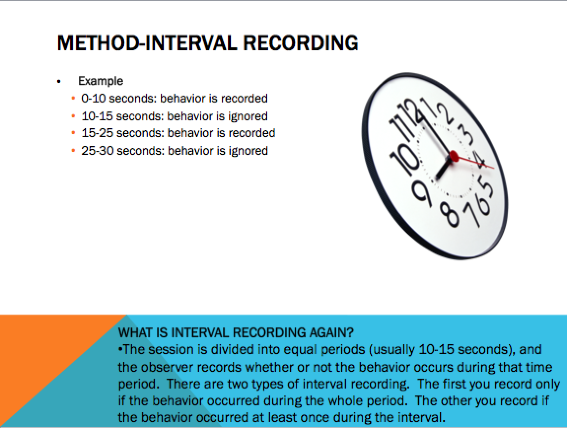 ABA Therapy Comparison of Frequency, Interval, and TimeSampling