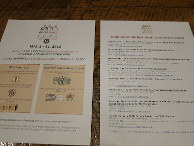 Food from the Bar pamphlet with campaign facts and volunteer dates