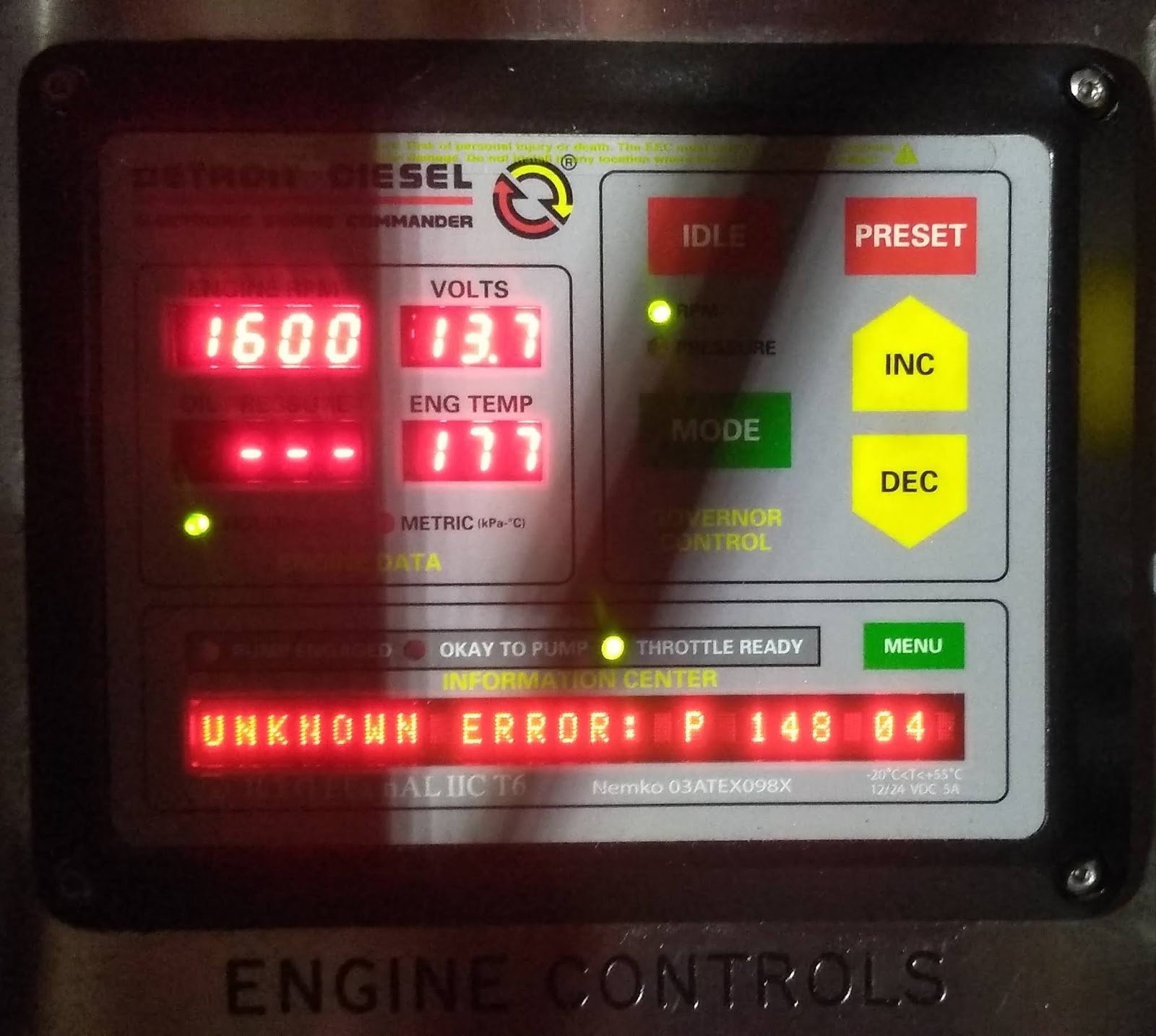 Fault Codes Oil Pressure Circuit Low (Detroit Diesel Diagnostic Link