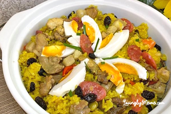 fiesta, rice dish, glutinous rice, rice recipes, homemade salted egg, homecooking, from my kitchen, kitchen hack, meat sauce, Spanish dish, turmeric, health benefits of turmeric, family, All Souls Day, queen of kitchen hacks, kitchen experiment, chorizo, arroz, malagkit