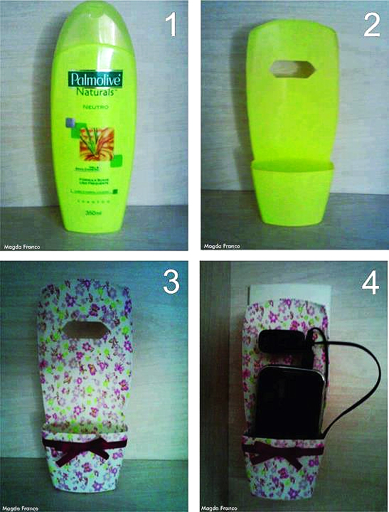 Popular DIY Crafts Blog Mobile Holder from used shampoo bottle