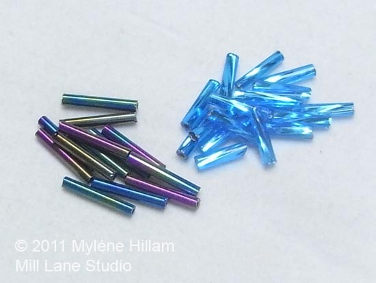 Bugle beads of different lengths
