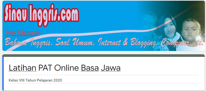Latihan Soal Online Pat Bahasa Jawa Kelas 8 Tahun 2020 Bahasa Inggris Smp Mts