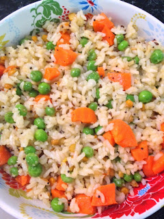 Carrot Rice,Carrot Peas Rice
