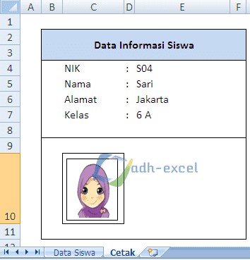 Menampilkan Data Siswa Lengkap Dengan Foto Dalam Excel Adhe Pradiptha