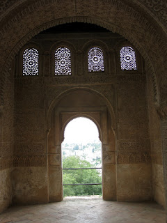 The intricate windows at the Alhambra.