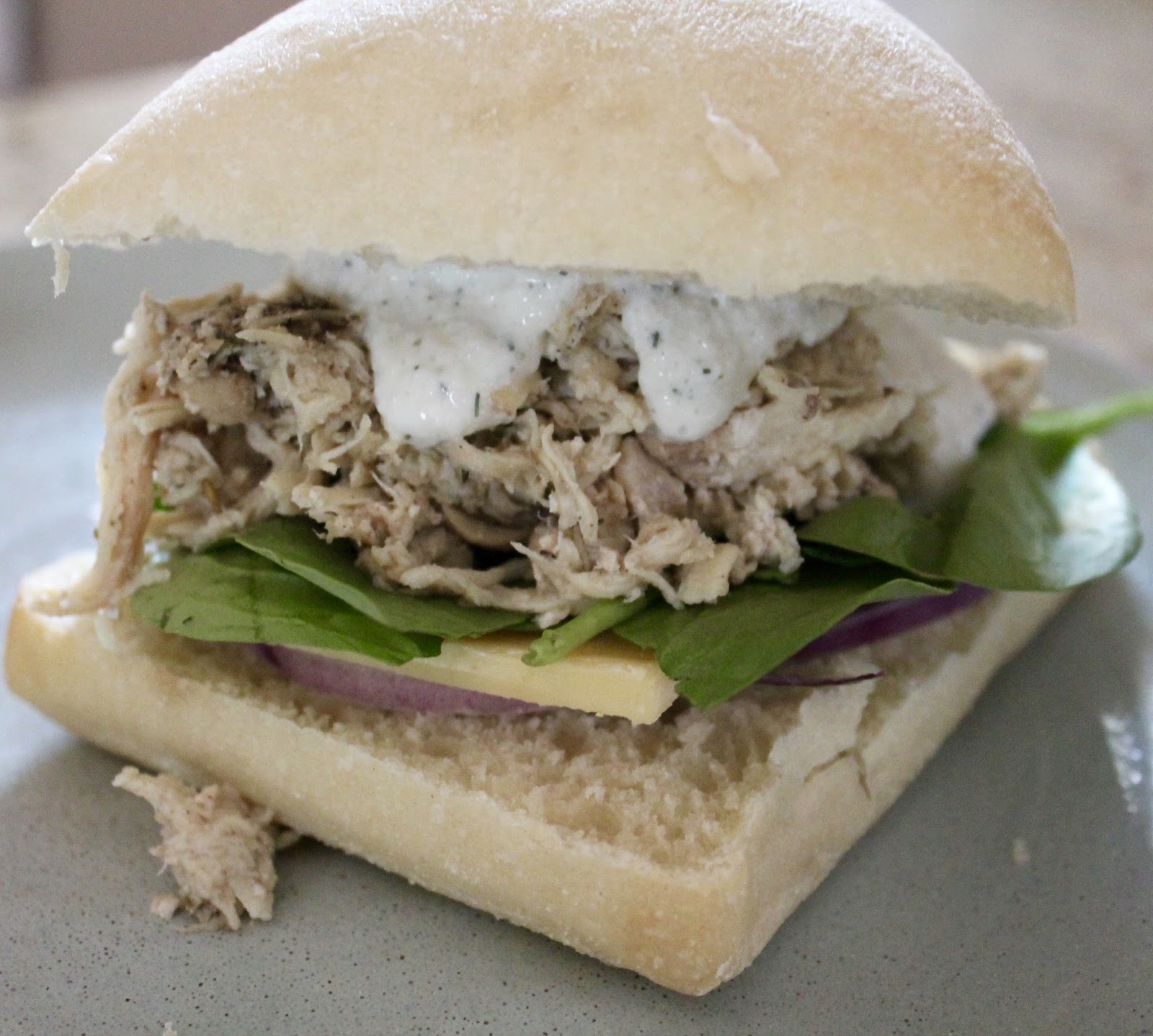 I do deClaire Greek Chicken Ciabatta Sandwiches with Tzatziki Sauce
