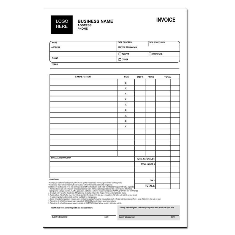 Carpet Cleaning Invoice Sample Invoice Template