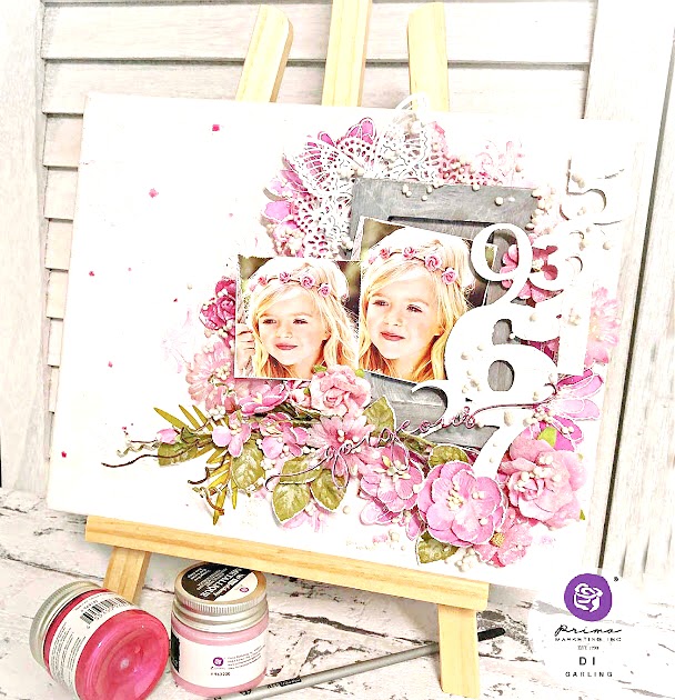 Di's Creative Space A Pink Mixed Media Canvas For Prima Marketing Inc.