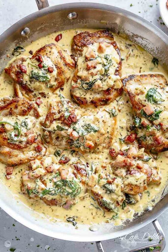 Creamy Dijon Chicken Thighs with Bacon and Spinach Yummy 5