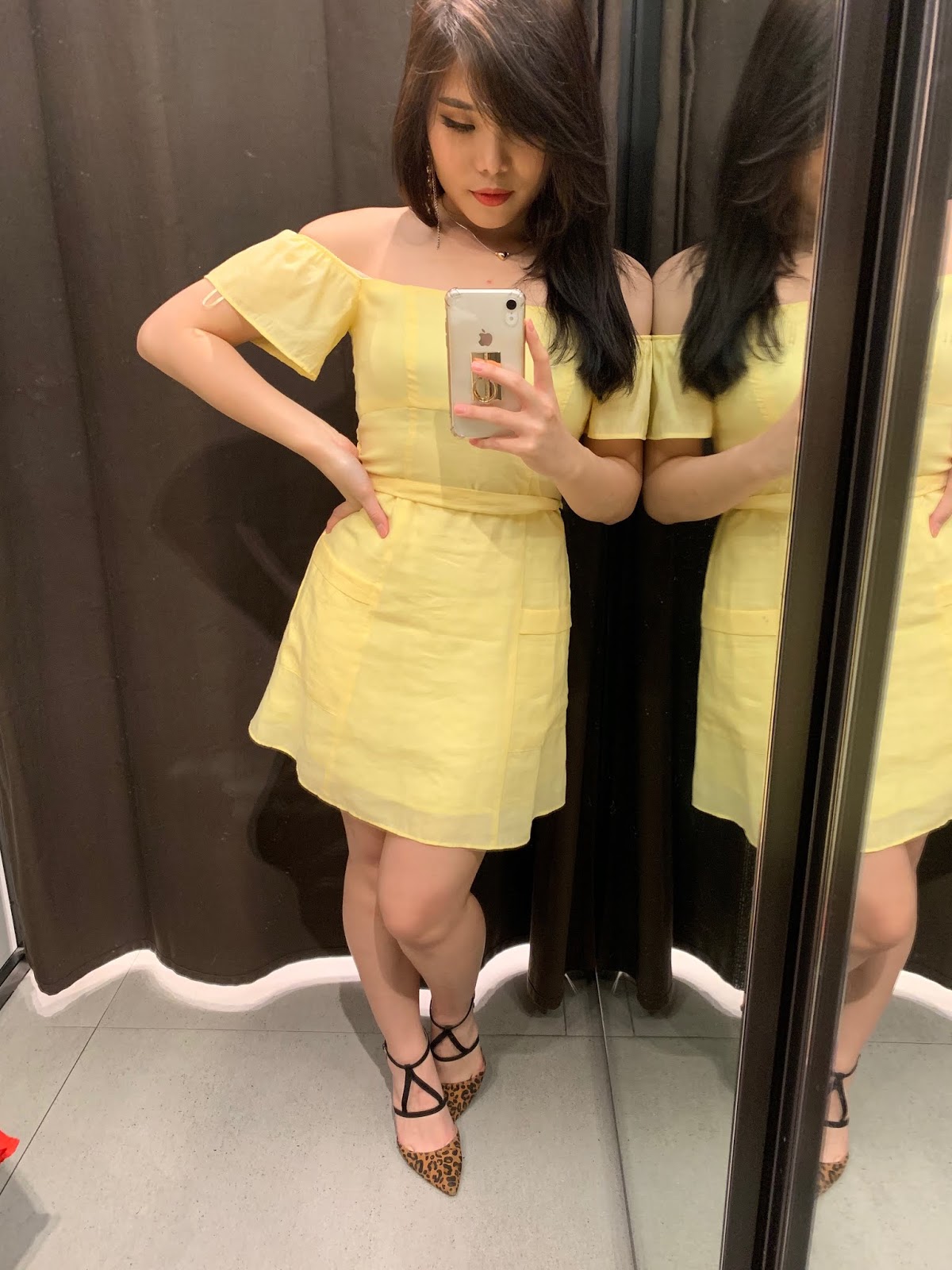 zara yellow off shoulder dress