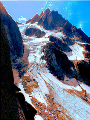 Glacier des Nantillons, vu du pilier SO des Petits Charmoz