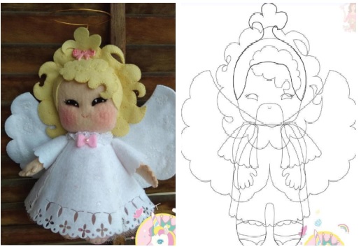 Anjinho De Feltro Com Molde Ver E Fazer Anjinhos de natal para a criancada soltar a imaginacao. anjinho de feltro com molde ver e fazer