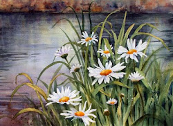 daisies mortimer ann painting river watercolor paintings flowers anne bank cromford artist flower daisy redbubble come august watercolour цветы акварель