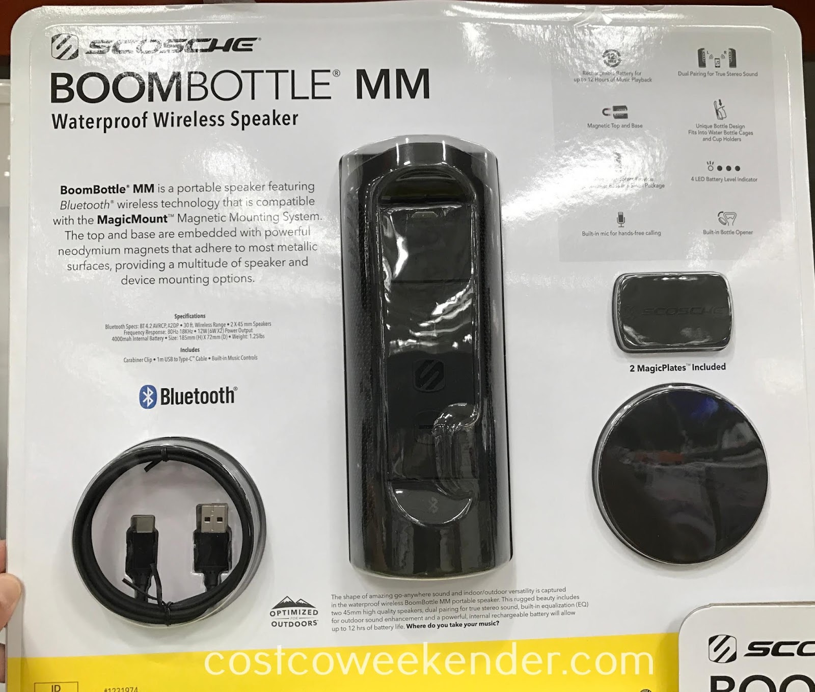 scosche boombottle mm wireless bluetooth speaker