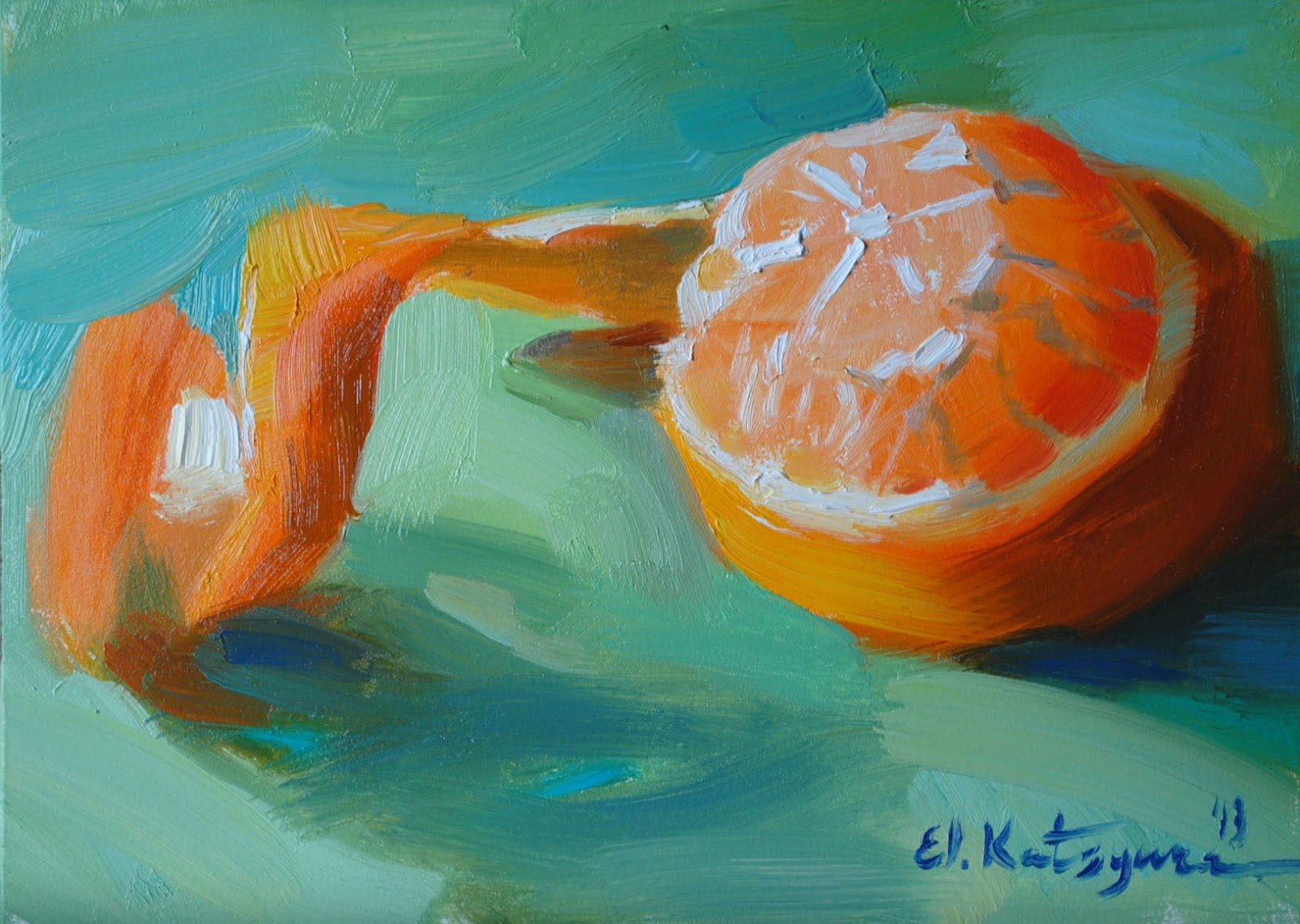 Paintings by Elena Katsyura Peeled Mandarin