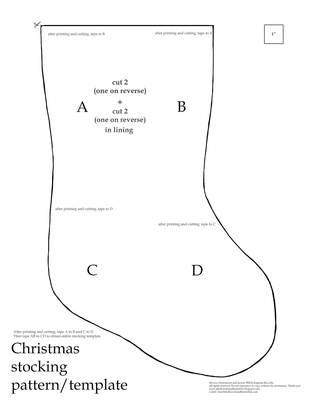 Likeflowersandbutterflies: Christmas stocking tutorial / pattern