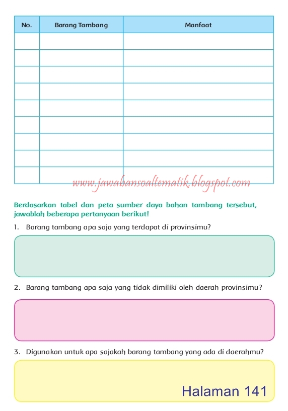 Kunci Jawaban Buku Siswa Kelas 4 Tema 6 Halaman 138 139 141 142 143 144 Jawaban Soal Tematik