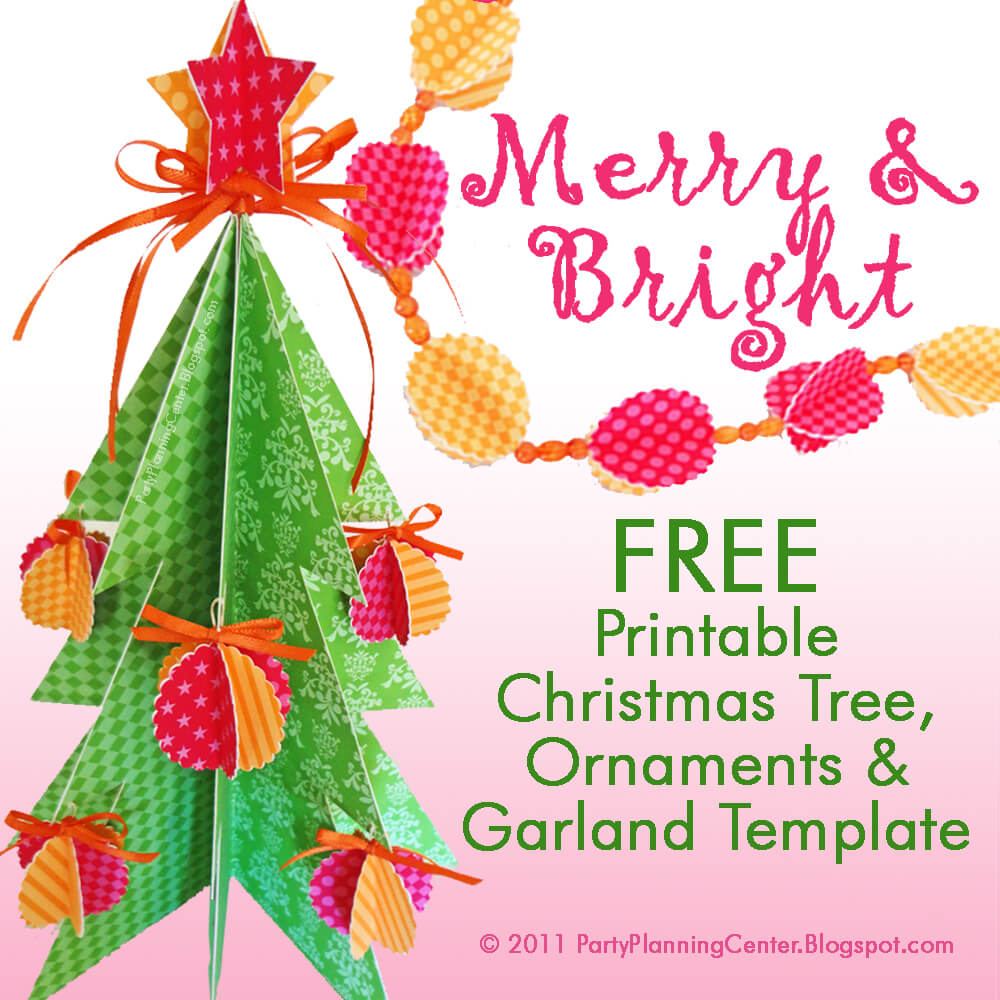 Party Planning: Free Printable Paper Christmas Tree and Ornaments