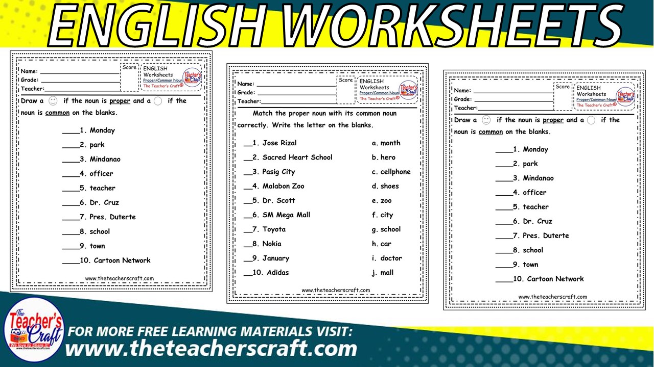 Noun Vocabulary Worksheet