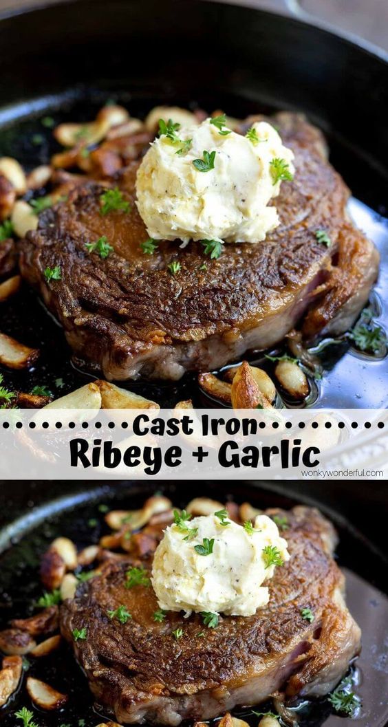 Cast Iron Ribeye Steak Garlic Butter Amazing Recipes