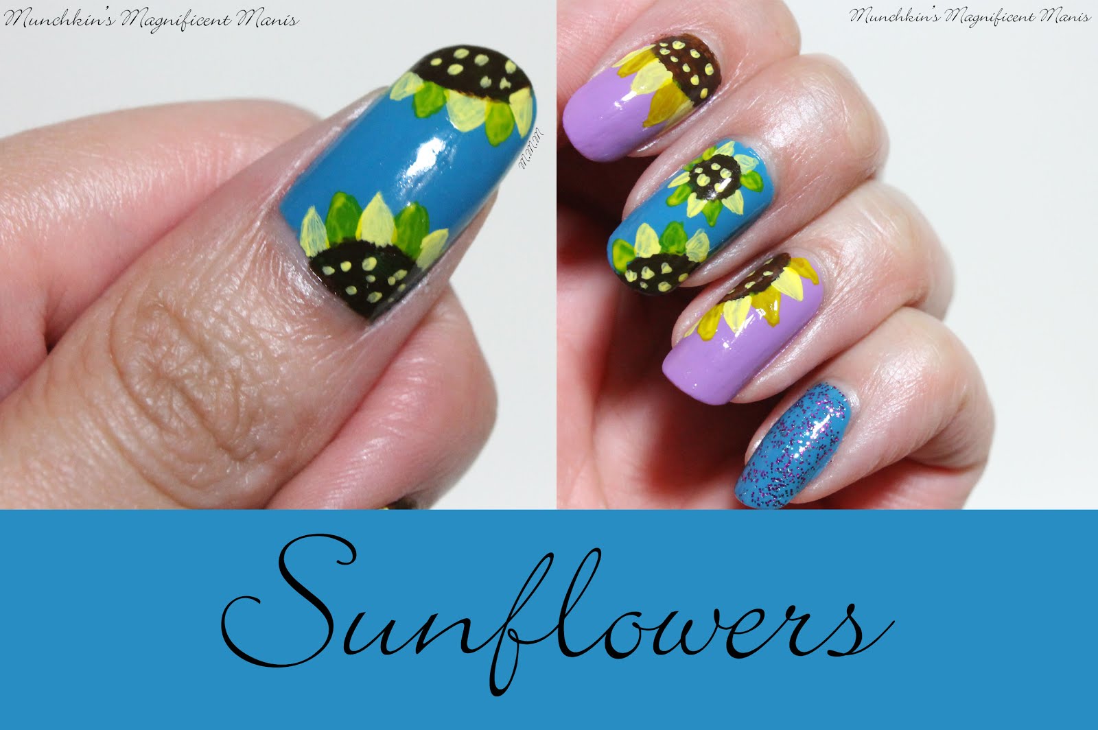 7. Sunflower Nail Designs with a Matte Finish - wide 5