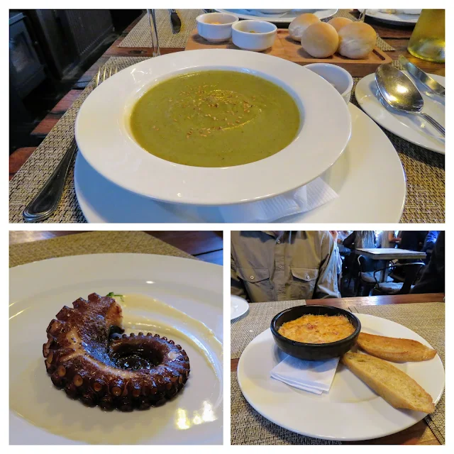 Collage of dish at Santolla restaurant in Puerto Natales Chile