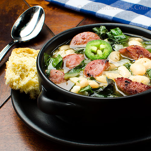 Cajun-Spiced White Bean and Andouille Soup