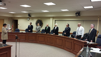 Town Council getting sworn in by Town Clerk Deborah Pellegri
