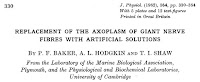 Screenshot of the start of Baker et al. "Replacement of the Axoplasm of Giant Nerve Fibres with Artificial Solutions," J. Physiol., 164:330-354, 1962.