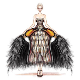 04-Toucan-Gown-Shamekh-Bluwi-Haute-Couture-Exquisite-Fashion-Drawings-www-designstack-co