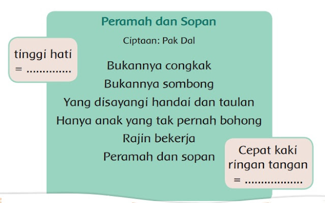 Kunci Jawaban Buku Siswa Tema 1 Kelas 2 Halaman 20, 21, 23, 26 Hidup