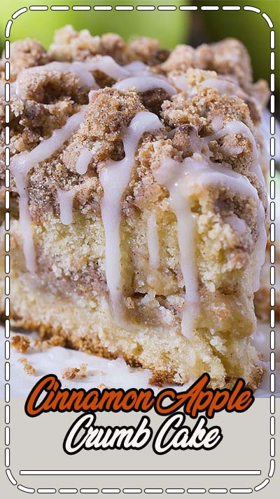 Are you ready for fall baking? Cinnamon Apple Crumb Cake is the perfect dessert for crisp weather coming up. #dessert #easy