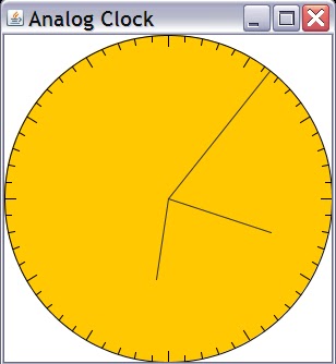Java program codes: analog clock in java