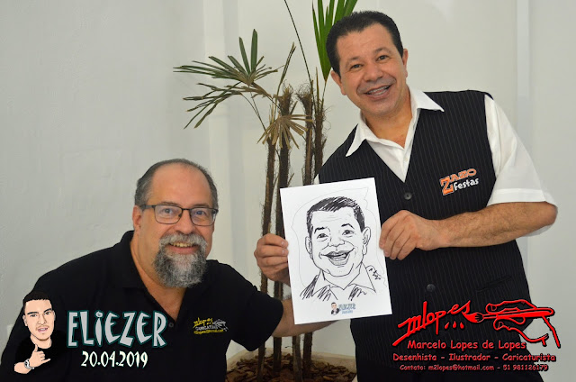 Caricaturista na sua festa com o Desenhista Marcelo Lopes de Lopes