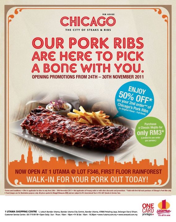 Chicago Rib House 1 Utama