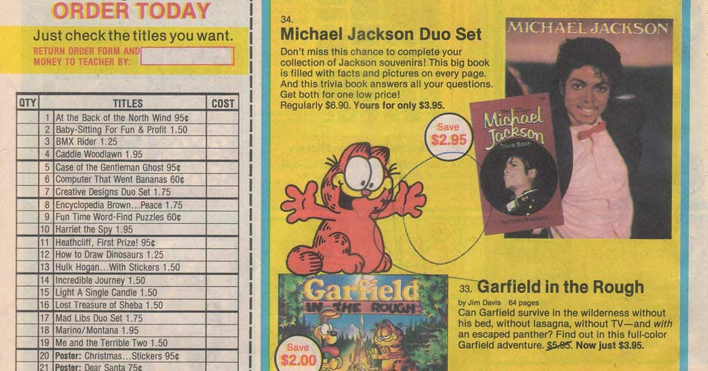 Scholastic Book Club Order Form- Children of the '80s Will Remember These  Things