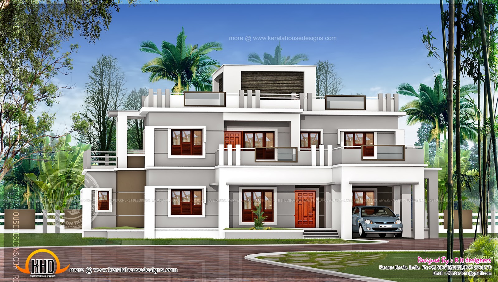 house dreams: 2 Modern elevation option for 2855 square feet