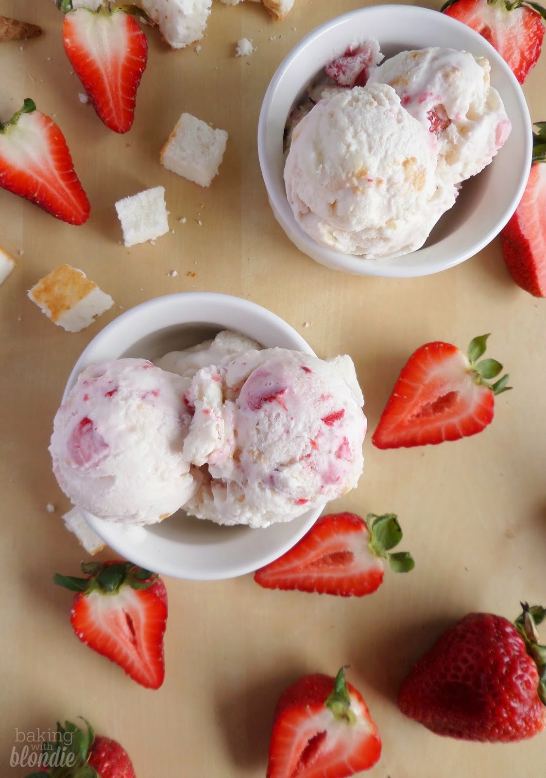 Strawberry & Cream Cheese Angel Food Cake Ice Cream + My Favorite