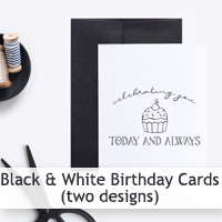 Black and White Birthday Cards